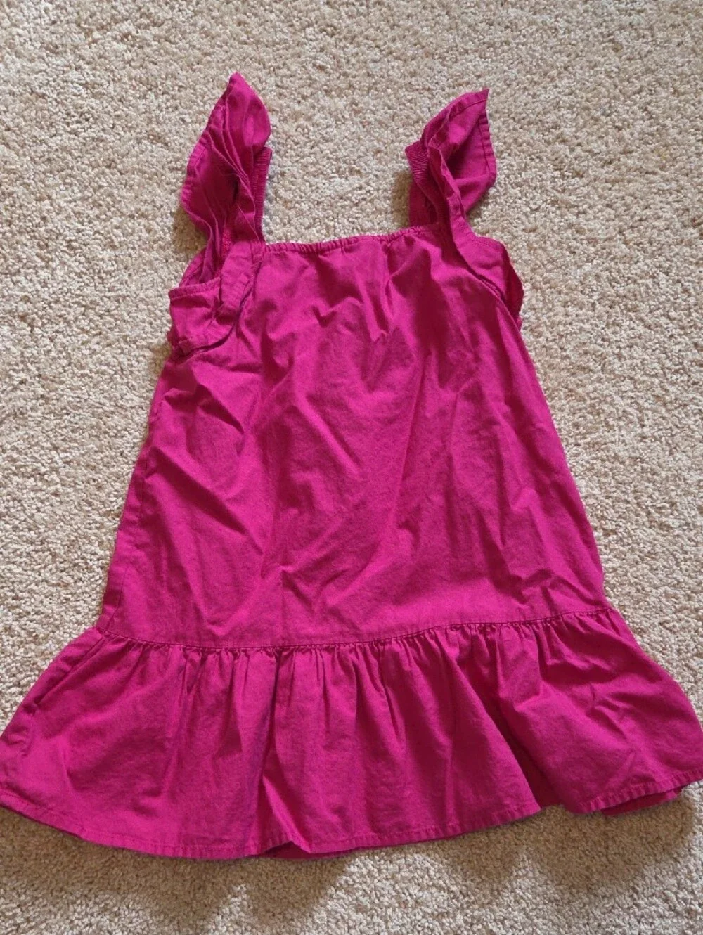 GAP Hot Pink Ruffle Strap Tank Dress